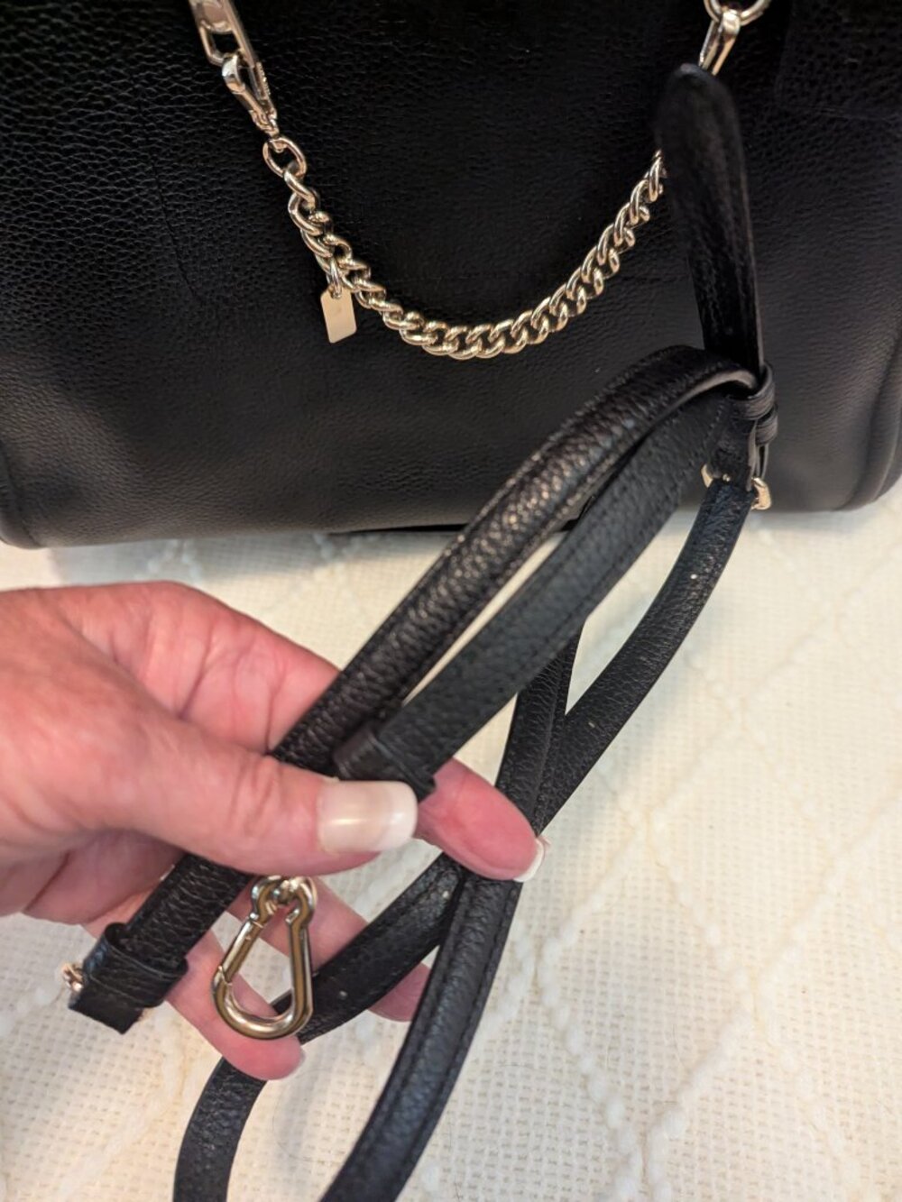 Coach Prairie Chain Satchel EUC Black Pebble Quiet Luxury Old Money Convertible - Picture 15 of 16